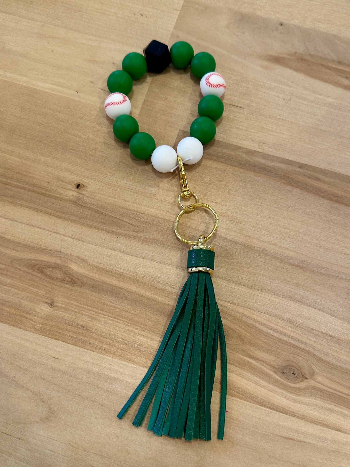 Green Baseball Keychain Background