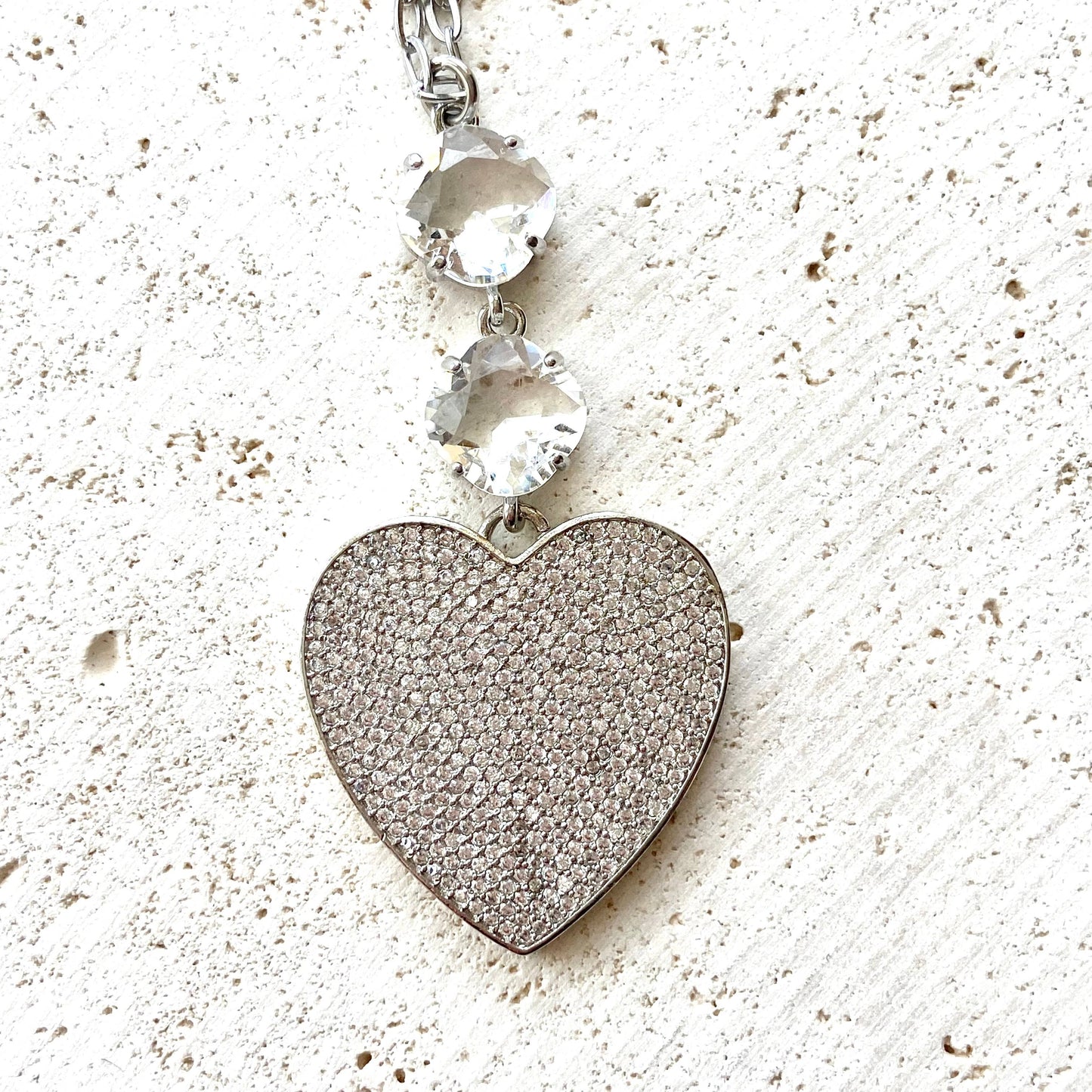 Crystal heart necklace valentine jewelry boutique gift: Gold