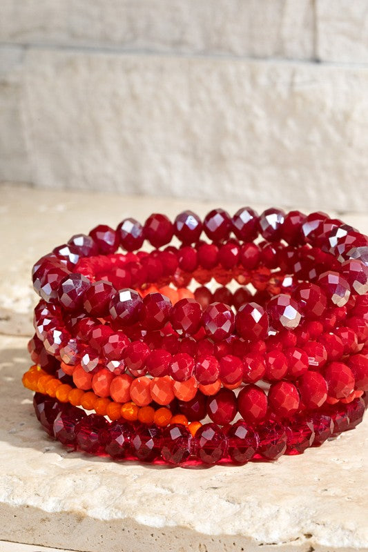 Glass Bead 9 Set Bracelet