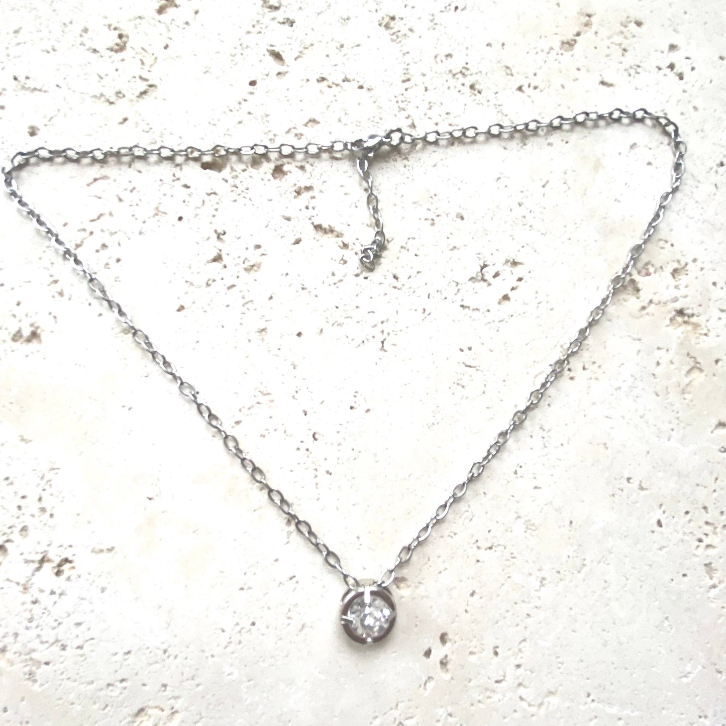 Crystal necklace minimalist layering boutique salon jewelry: 18” / Gold