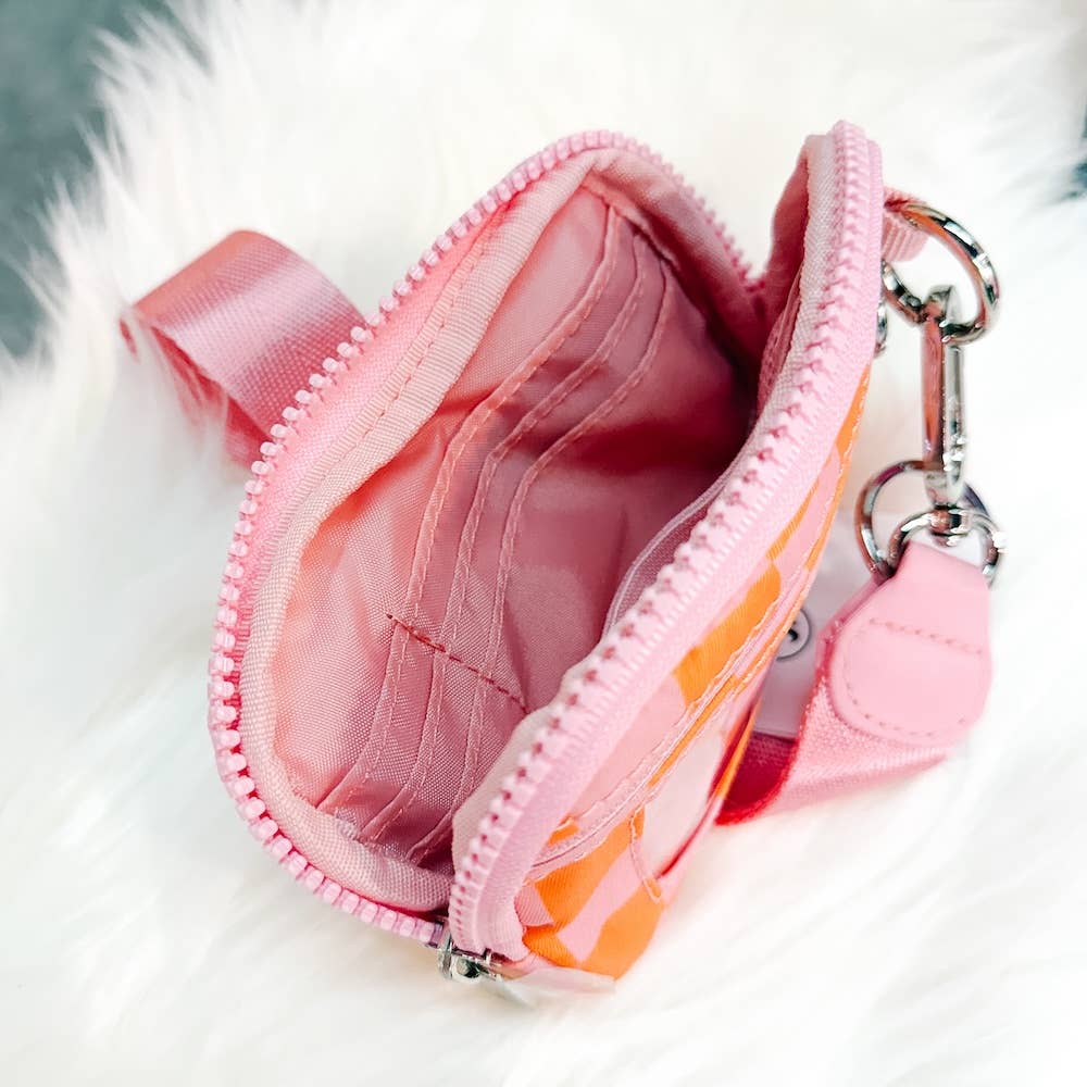Nelly Nylon Card Wallet Wristlet: Watermelon Pink