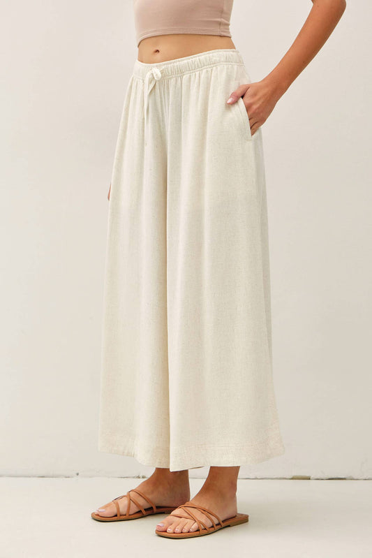 Linen Blend Cropped Pants