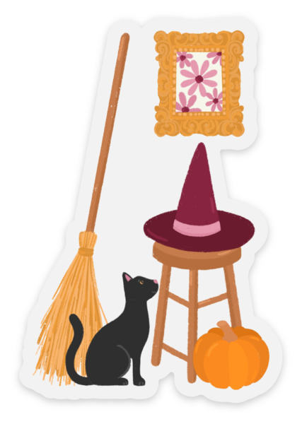 Clear Witch's Entry Way Sticker 3.1x2.25 in.