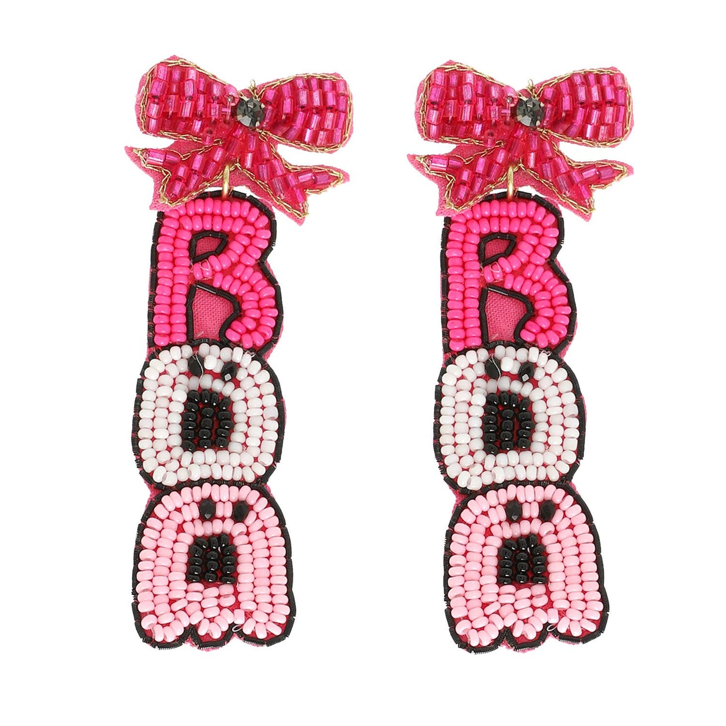 Halloween Boo Ghost Seed Bead Post Earrings