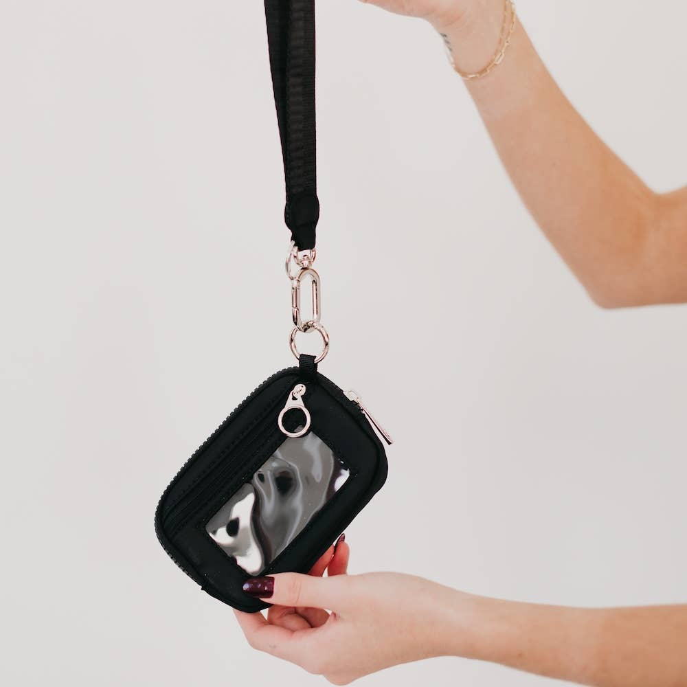 Nelly Nylon Card Wallet Wristlet: Watermelon Pink