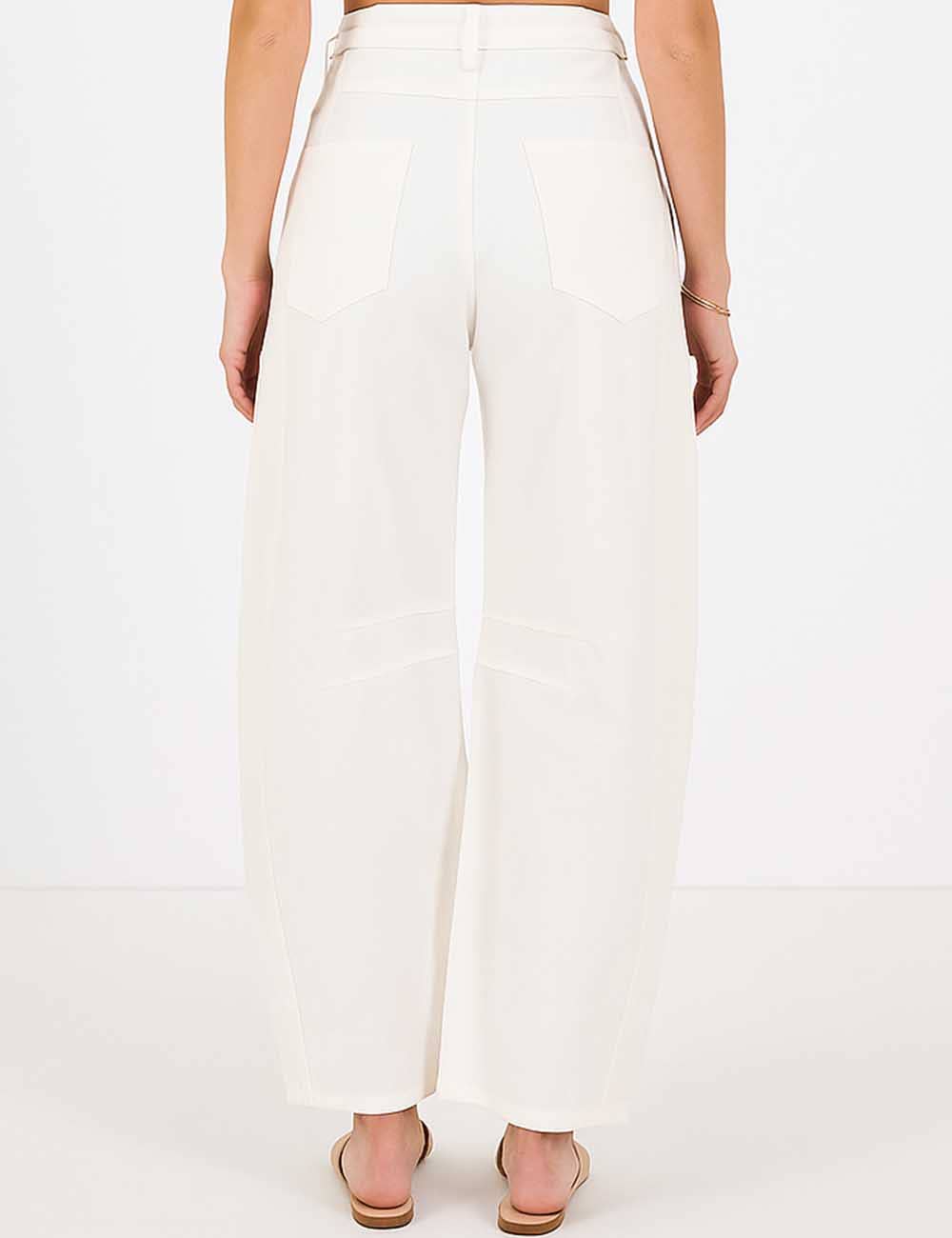 Sunfaded White Barrel Leg Jeans
