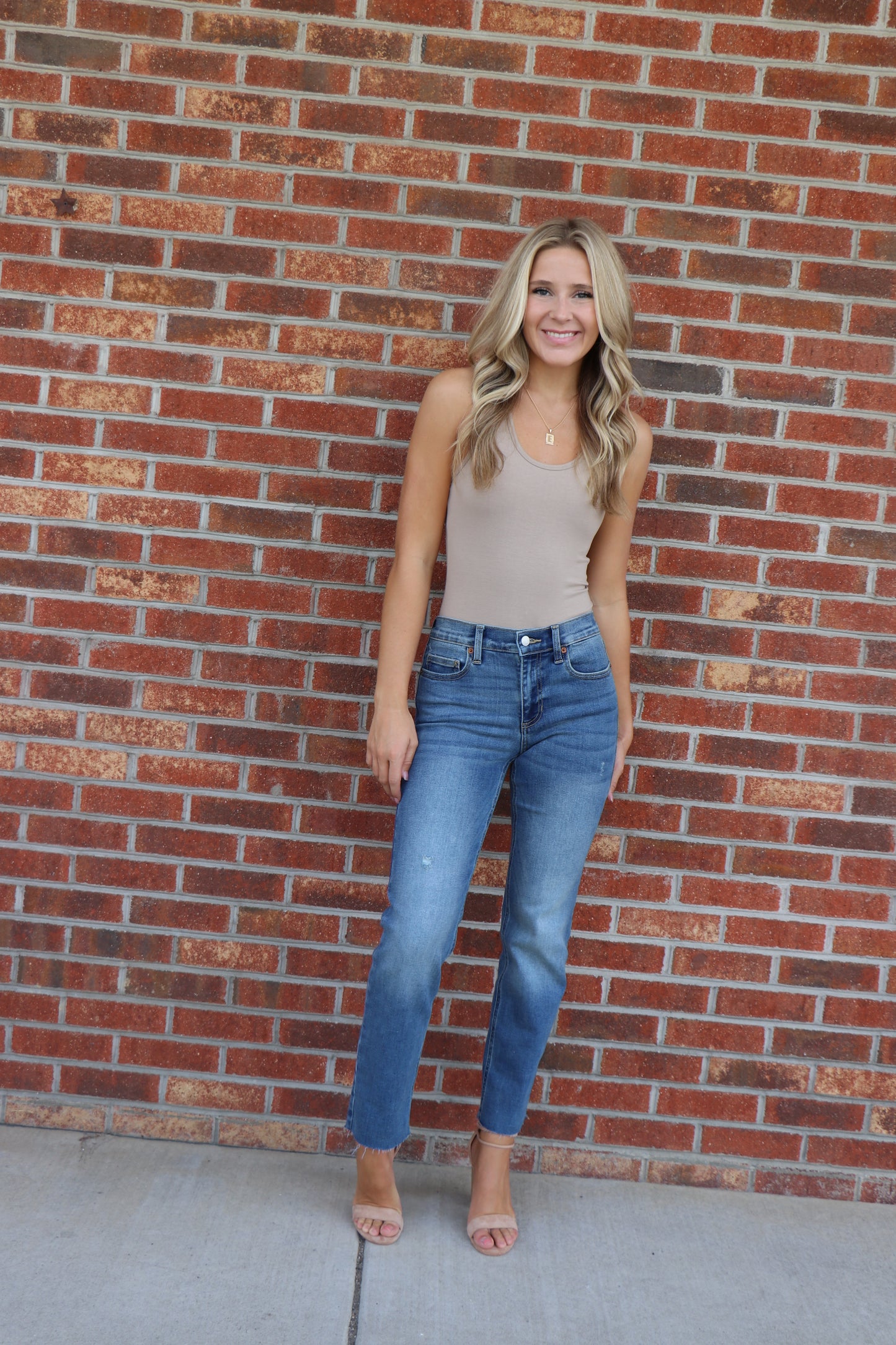Sneak Peek Straight Leg Jeans Scissor Cut Hem