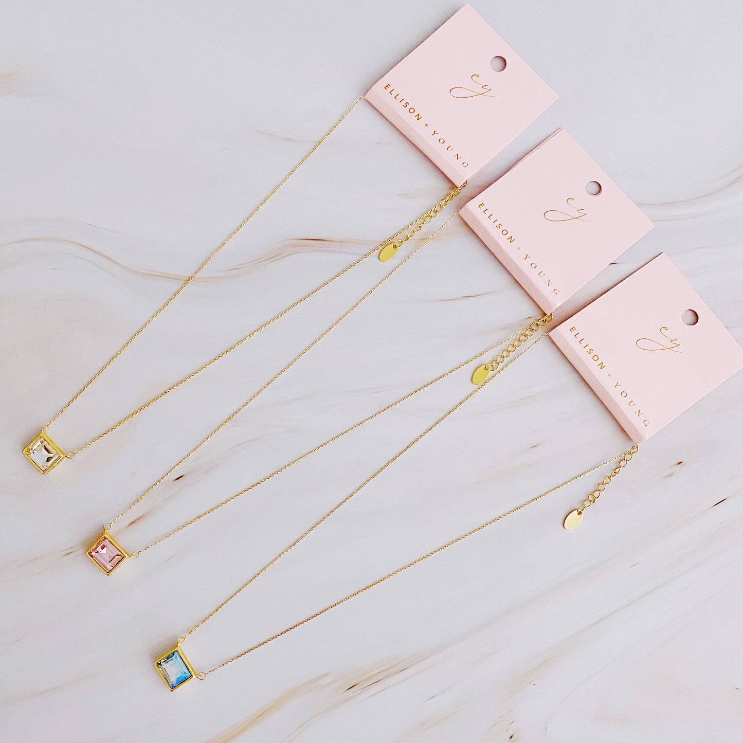 Sweet Square Pendant Necklace: Diamond Clean