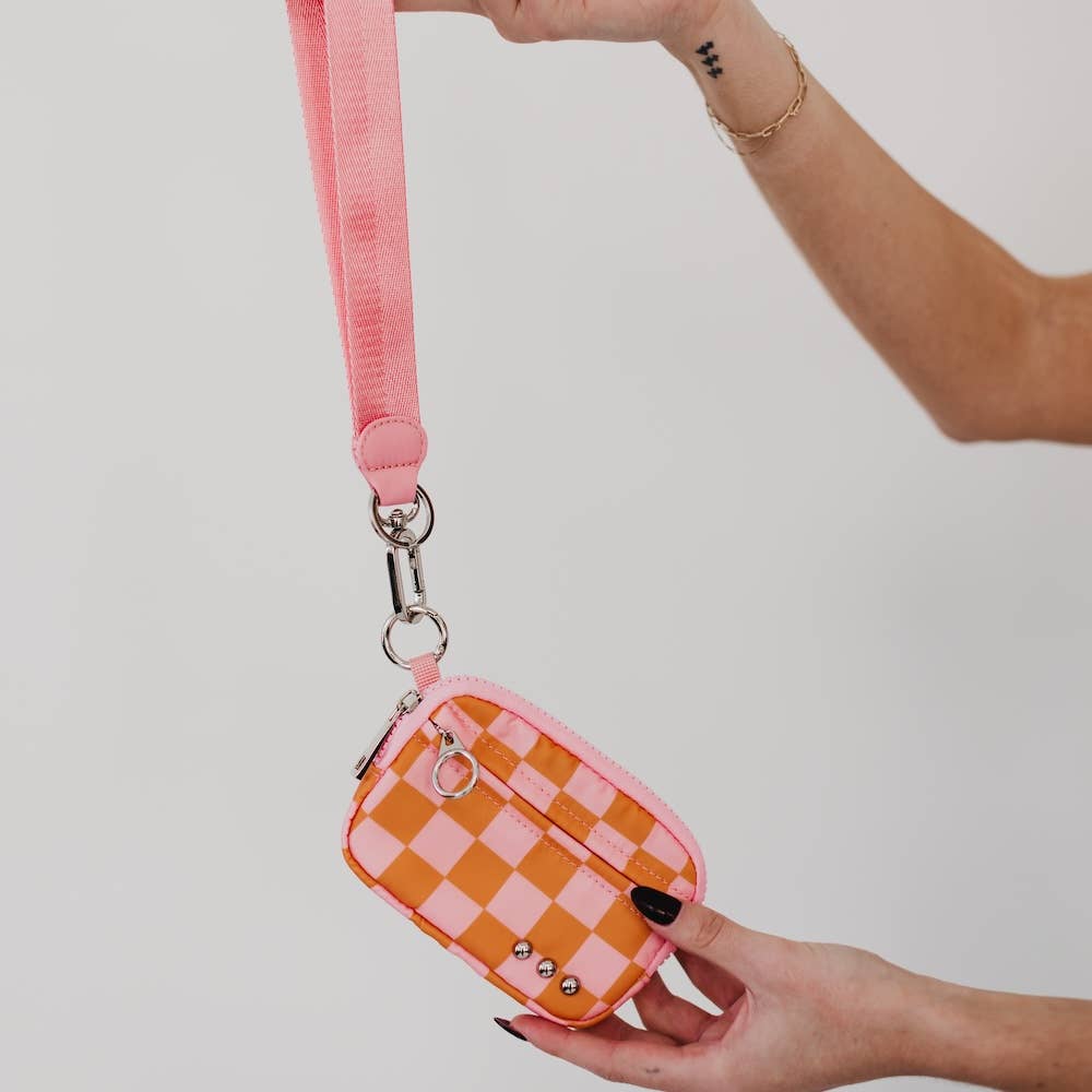 Nelly Nylon Card Wallet Wristlet: Watermelon Pink