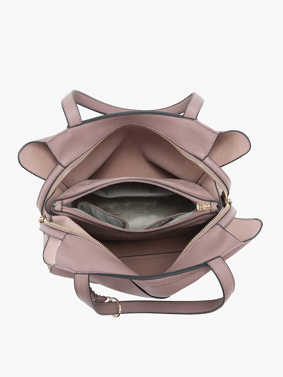 Hunter Pocket-Front Distressed Tote: Dark Mauve