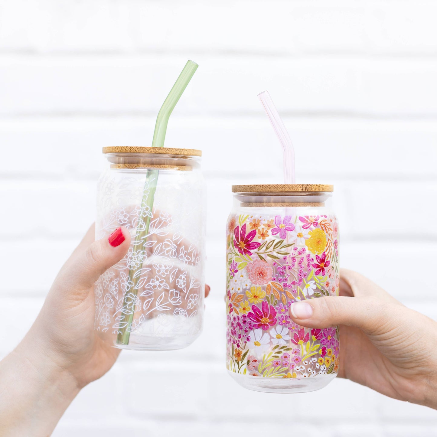 16 oz Primrose Petals Glass Can