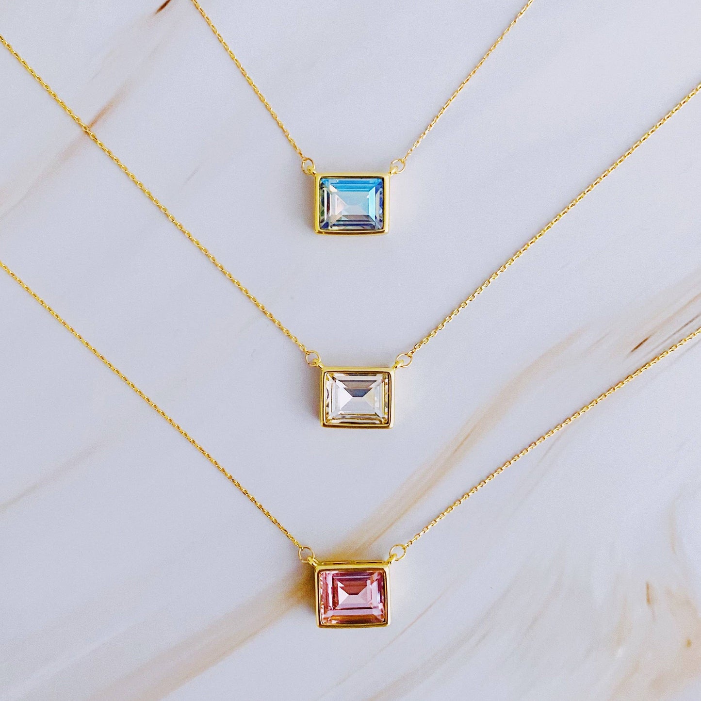 Sweet Square Pendant Necklace: Diamond Clean