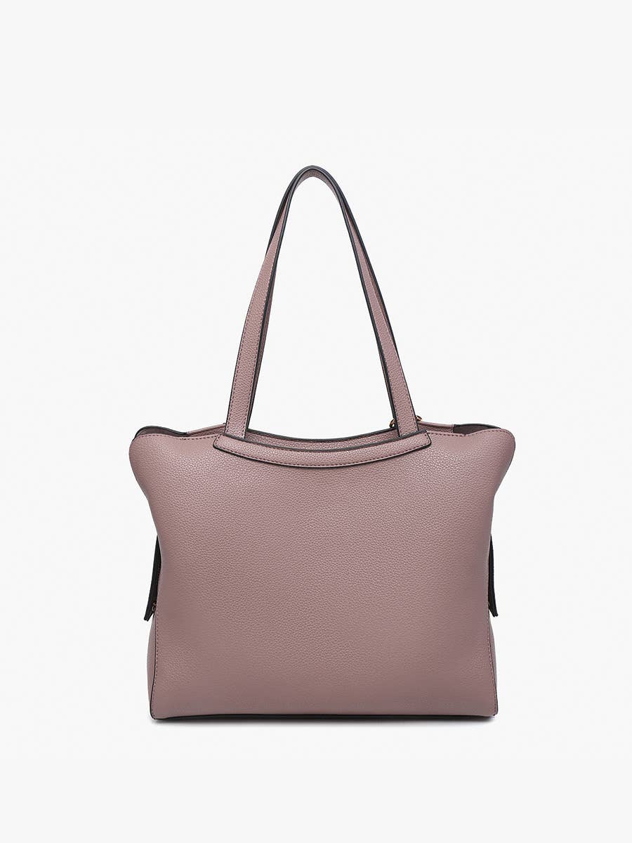 Hunter Pocket-Front Distressed Tote: Dark Mauve