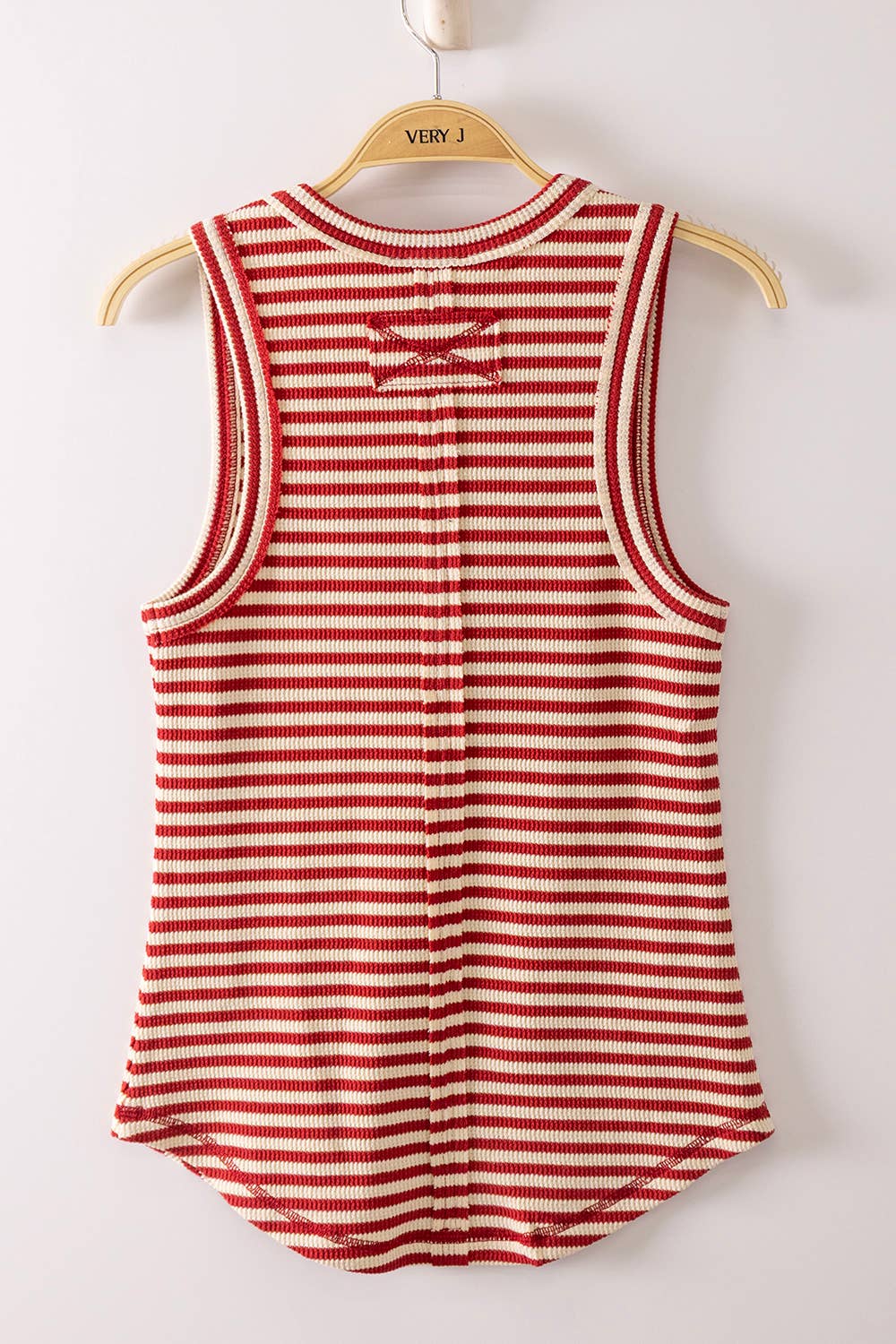 Strawberry Stripe Henley Tank Top