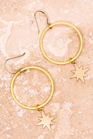 Dylan Star Hoop Earrings