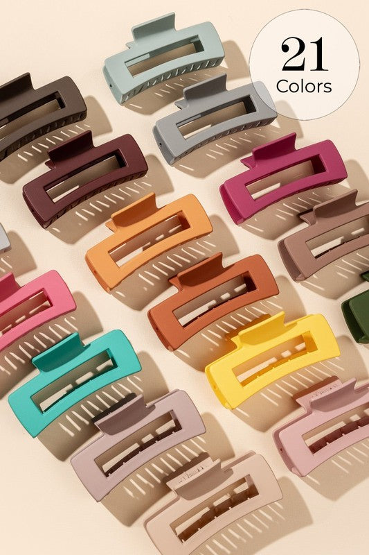 Matte Rectangular Shaped Hair Claw