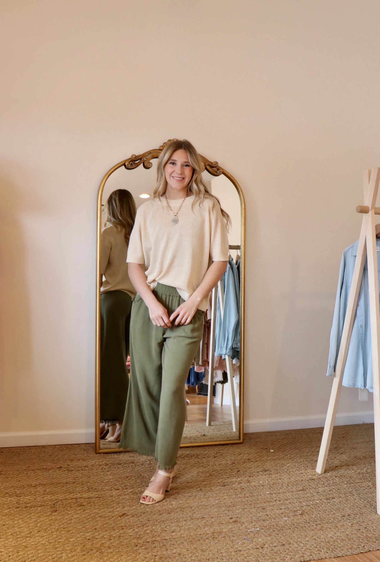 Cabana Linen Pant in Olive