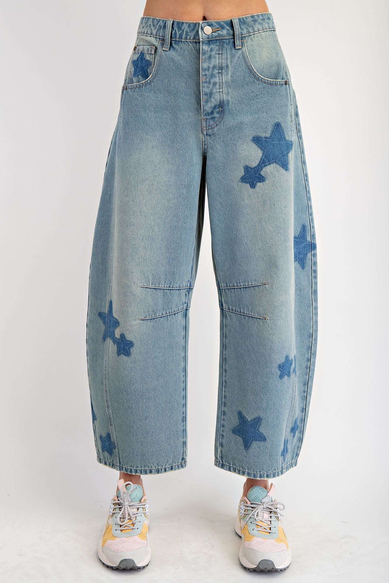 Star Fade Barrel Jeans