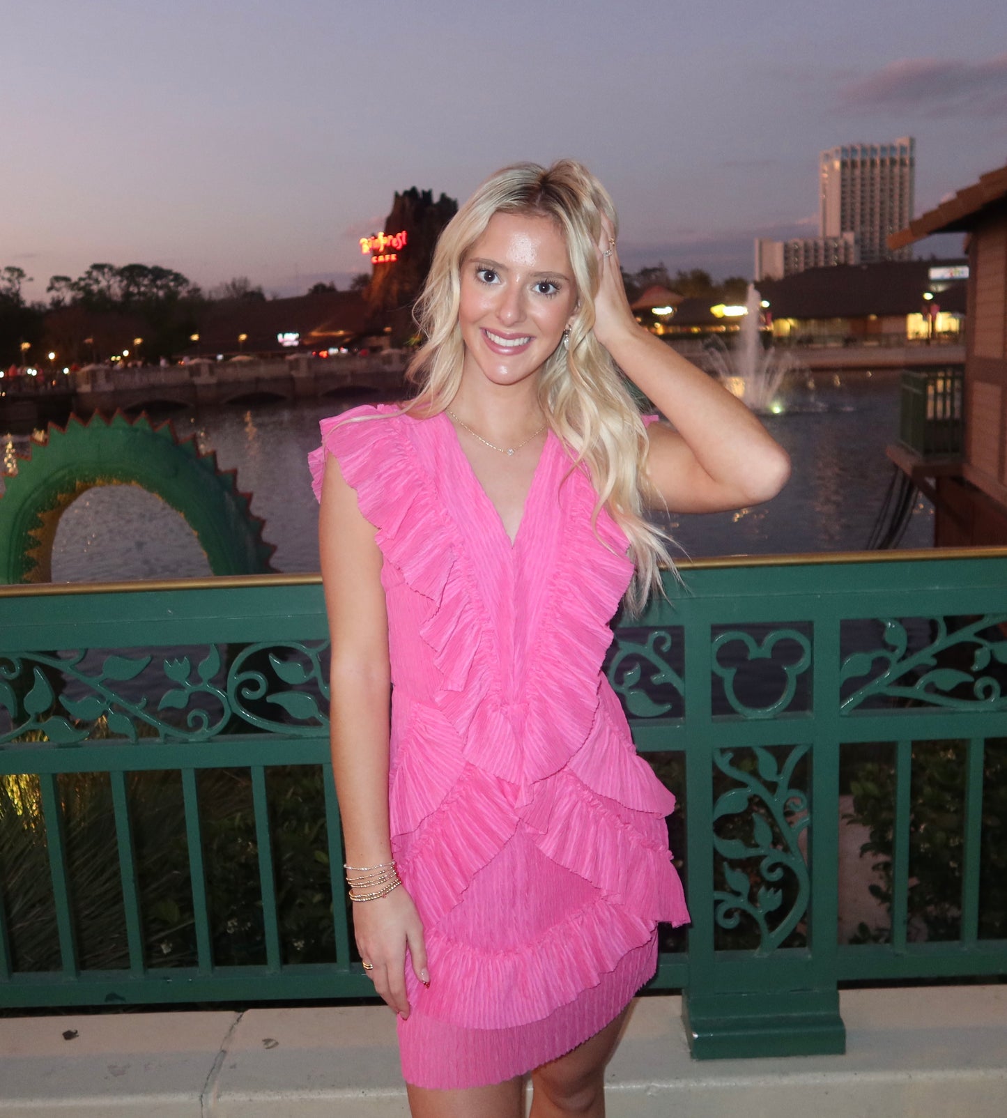 Ruffle Me Up Dress in Pink