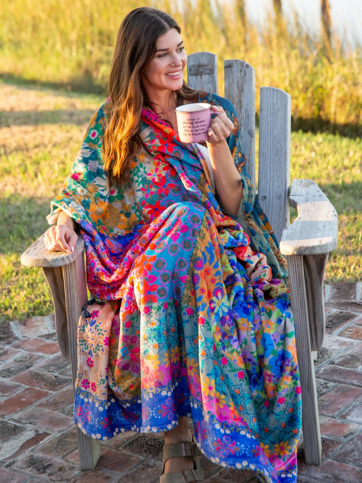 Natural Life Cozy Throw Blanket- Bright Patchwork