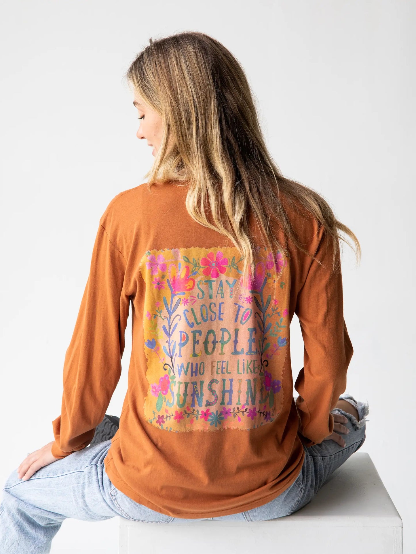 Natural Life Long Sleeve Cotton Comfy Tee Shirt - Stay Close