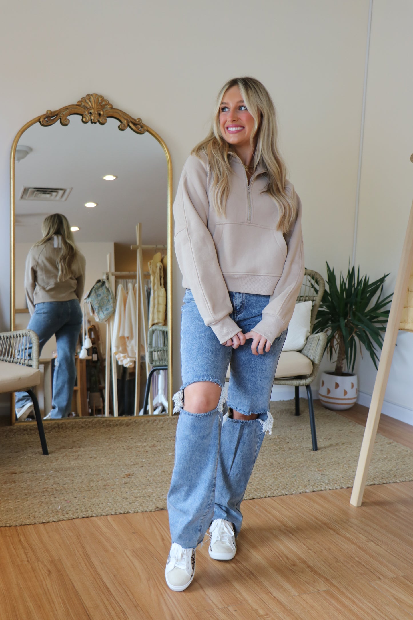 Dove Half Zip Sweatshirt