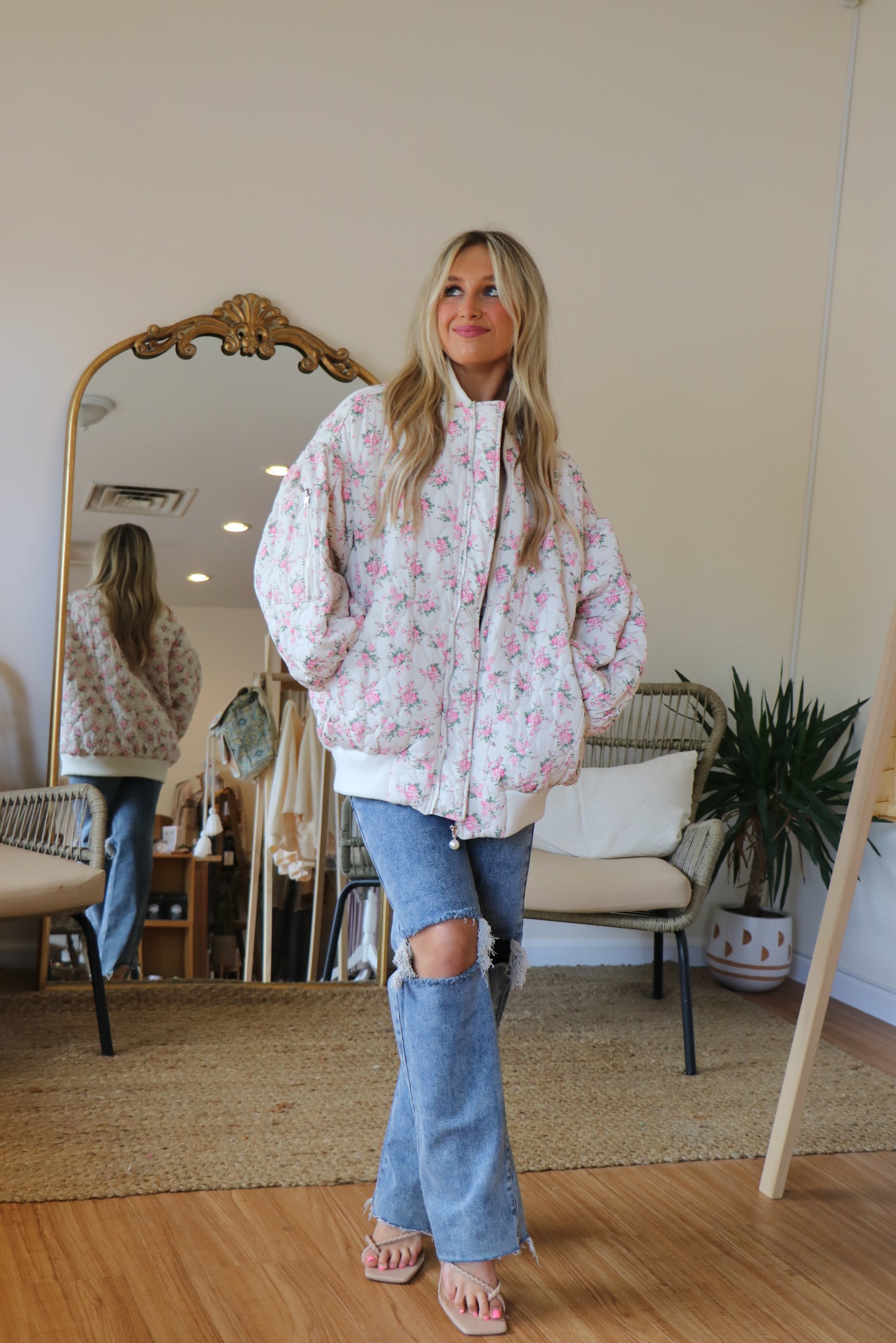 Restocked! Flower Bomber Jacket
