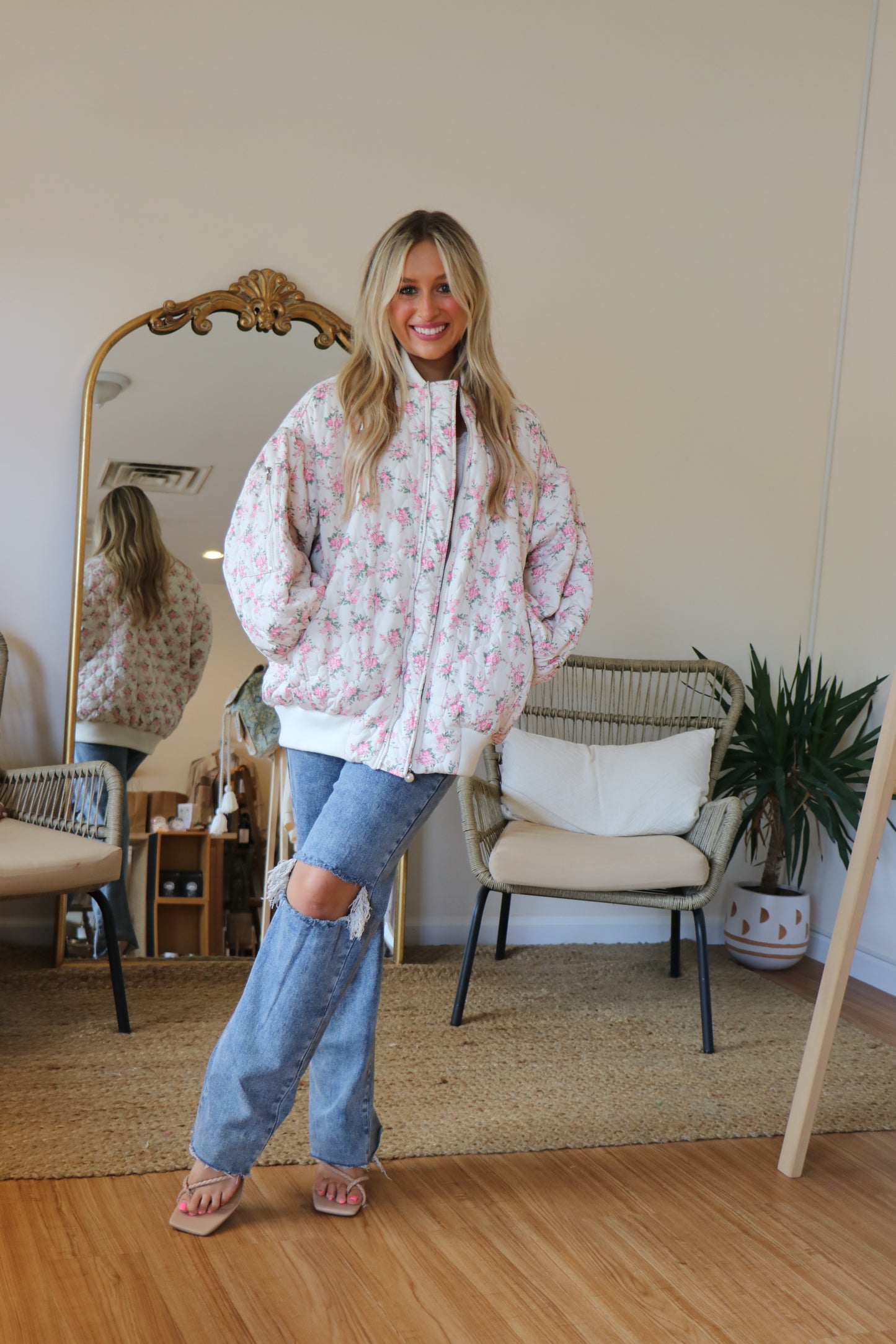 Restocked! Flower Bomber Jacket