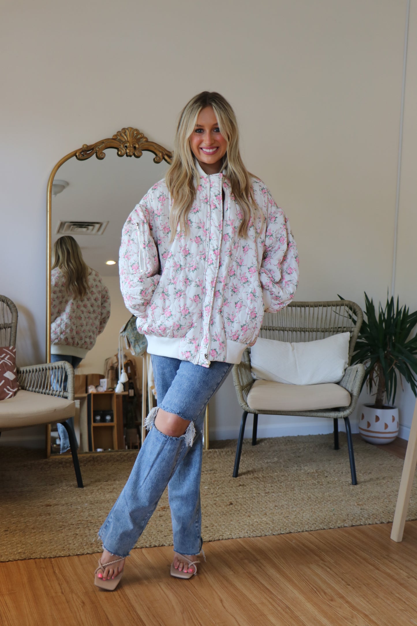 Restocked! Flower Bomber Jacket