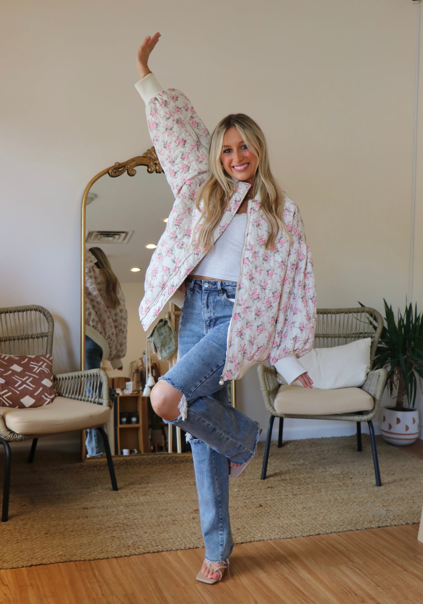 Restocked! Flower Bomber Jacket