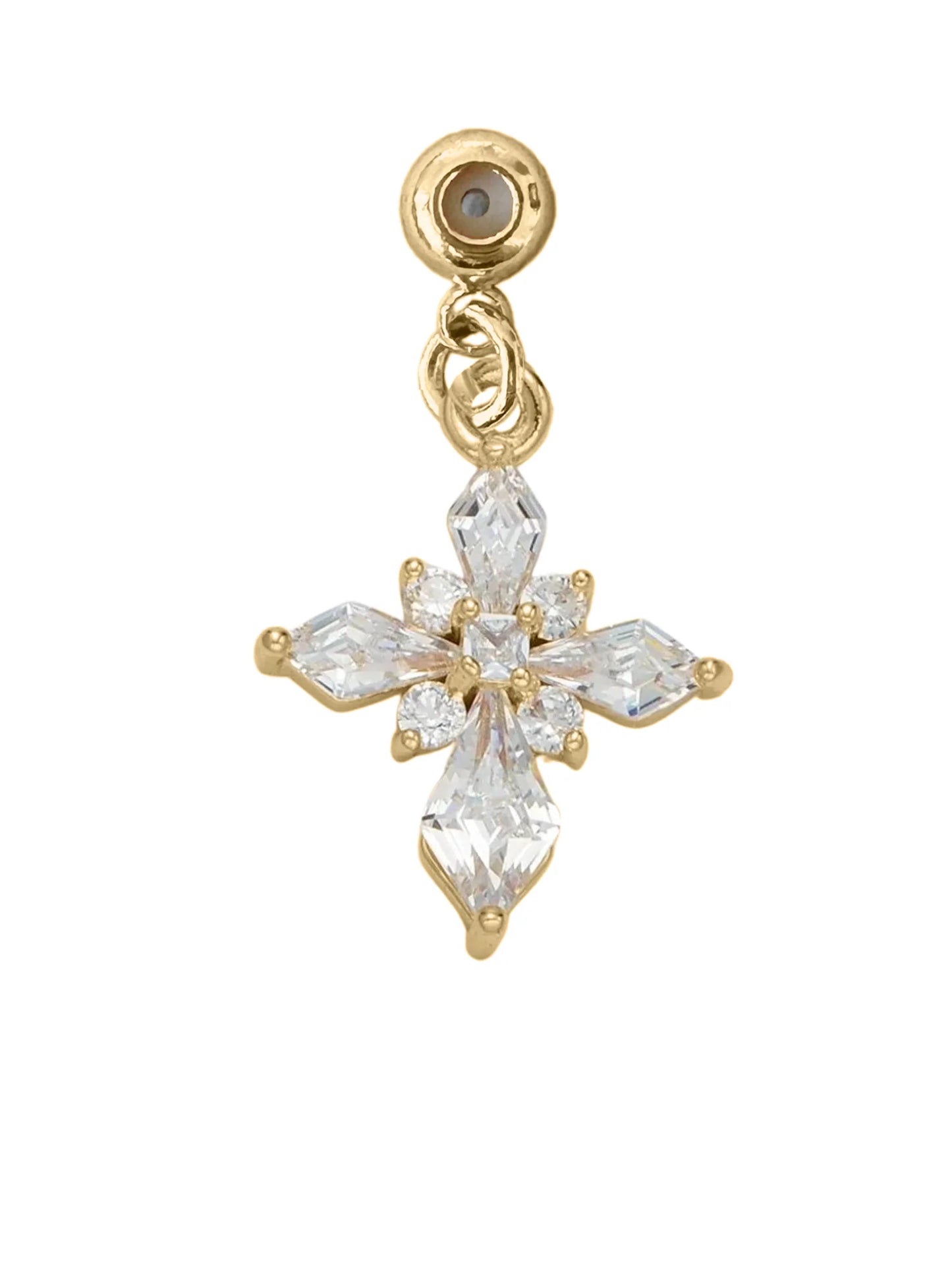 Initial Bar Ornate Cross Grip Charm