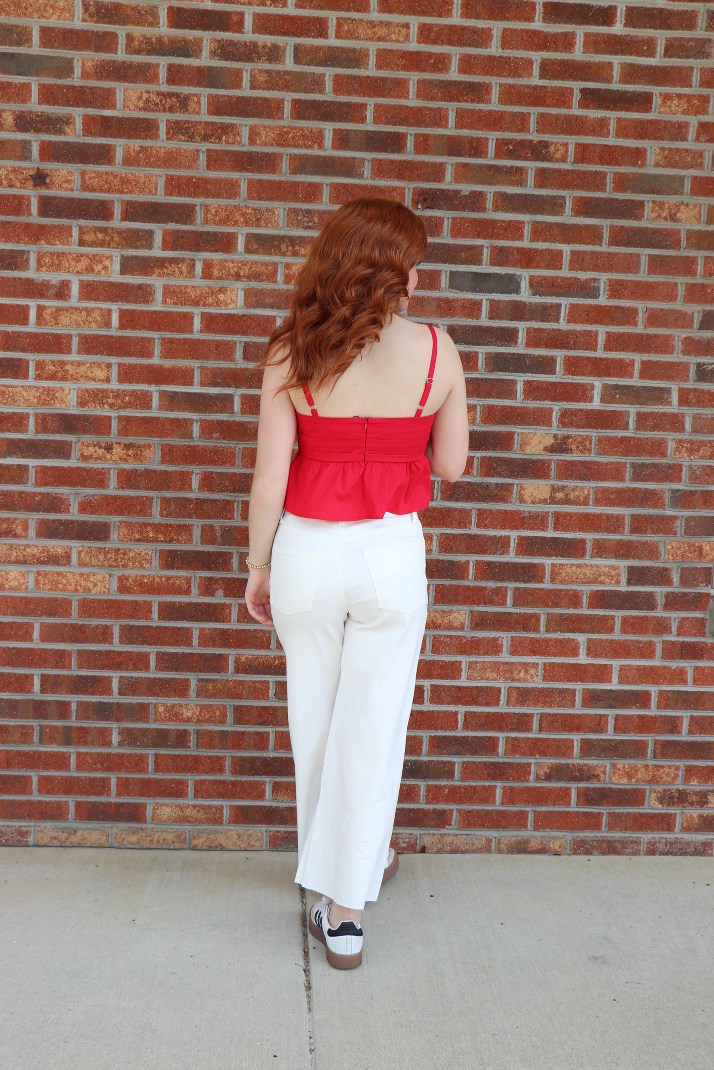 Red Poplin Top