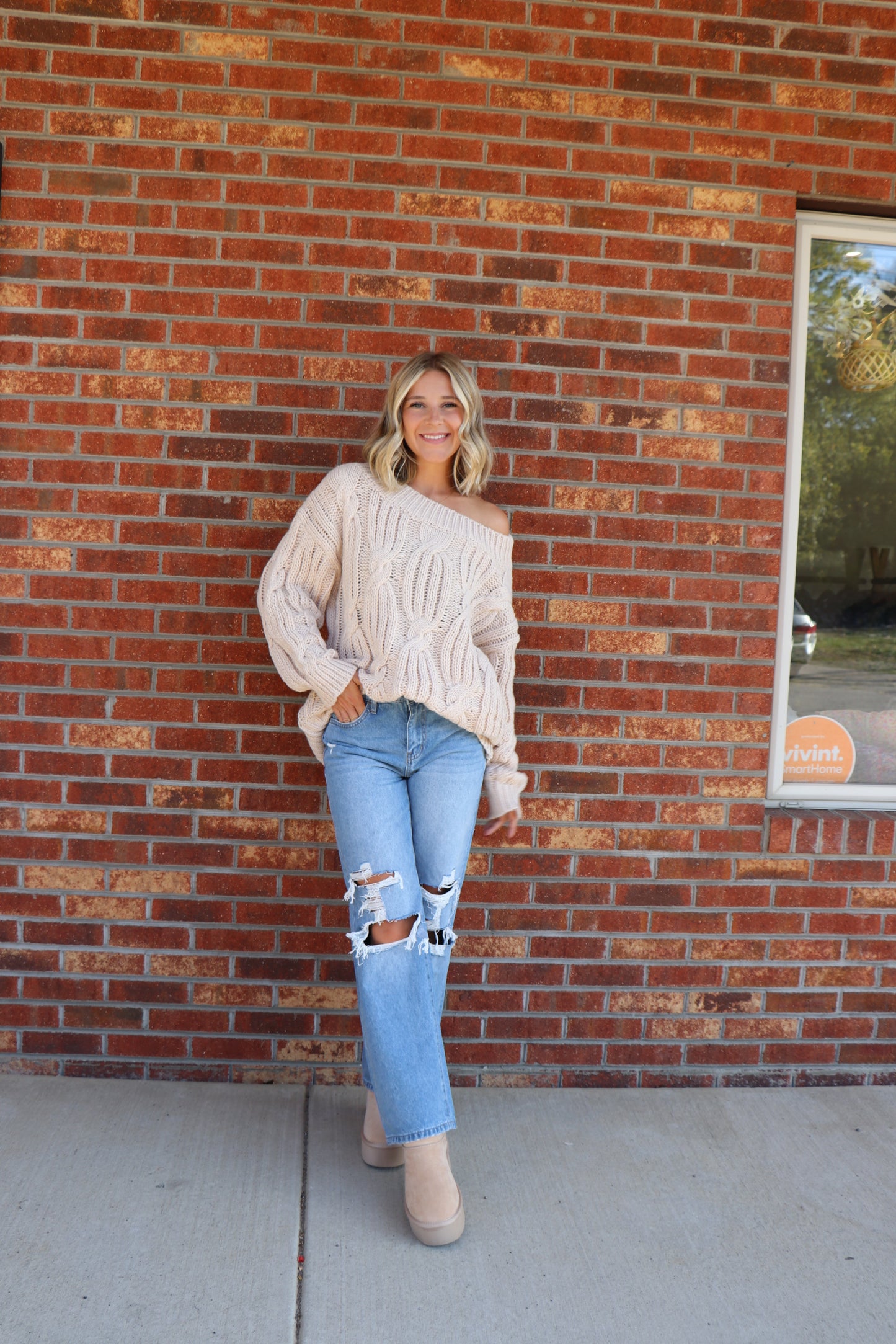 Vervet High Rise Distressed Wide Leg Jeans