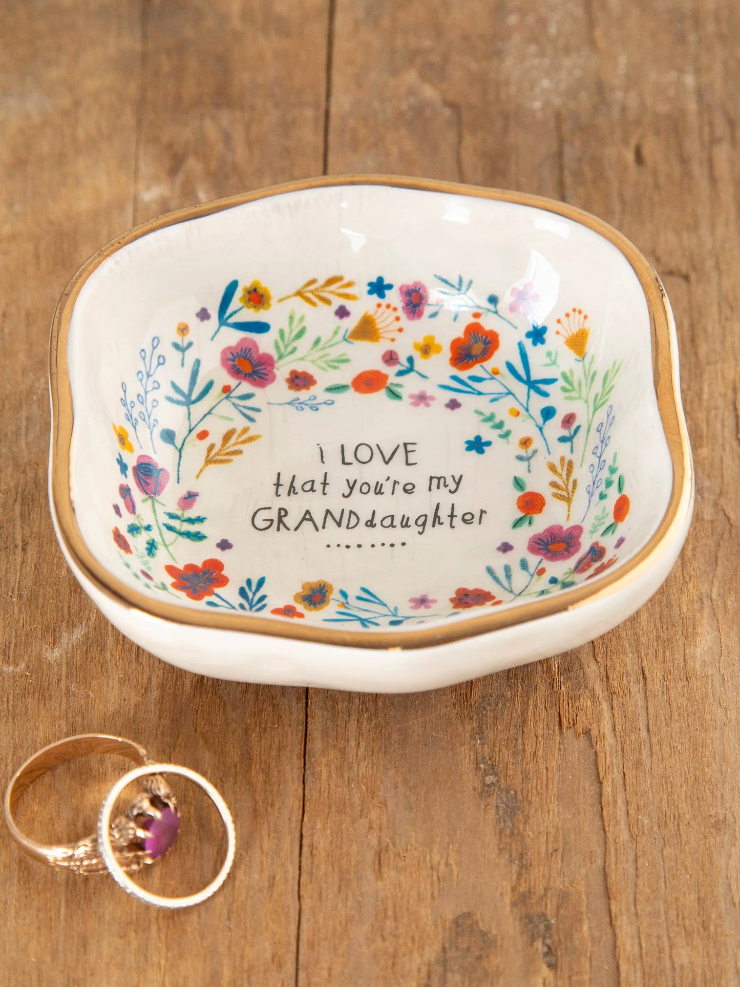 Natural Life Antiqued Trinket Bowl - Granddaughter