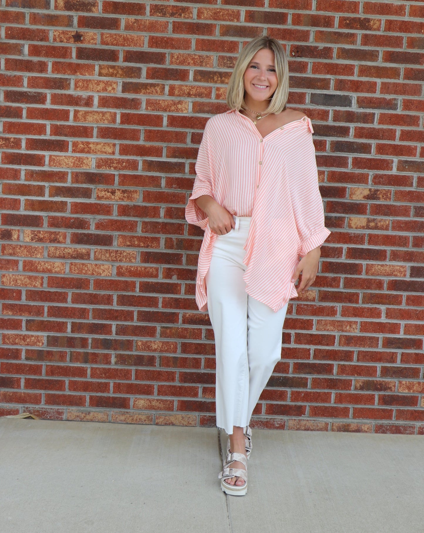 Sutton Top in Coral