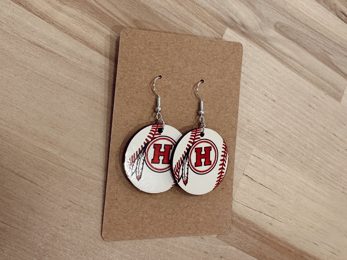 Hurricane Baseball Earrings