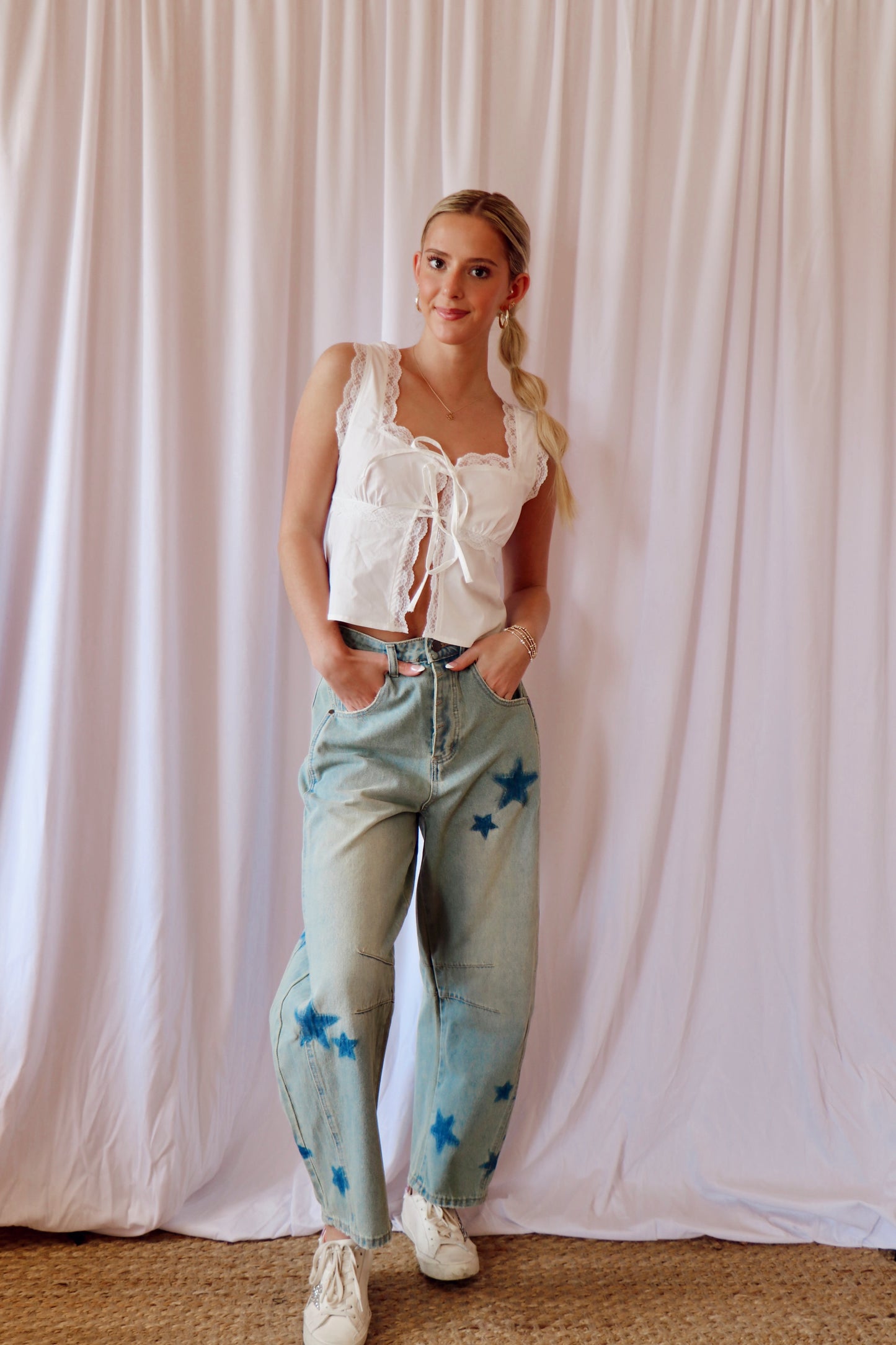 Star Fade Barrel Jeans