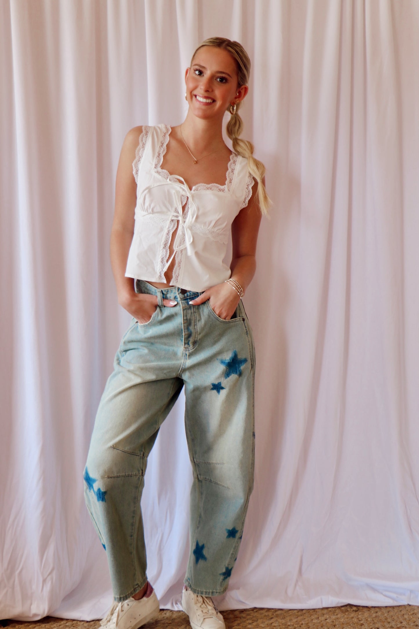 Star Fade Barrel Jeans