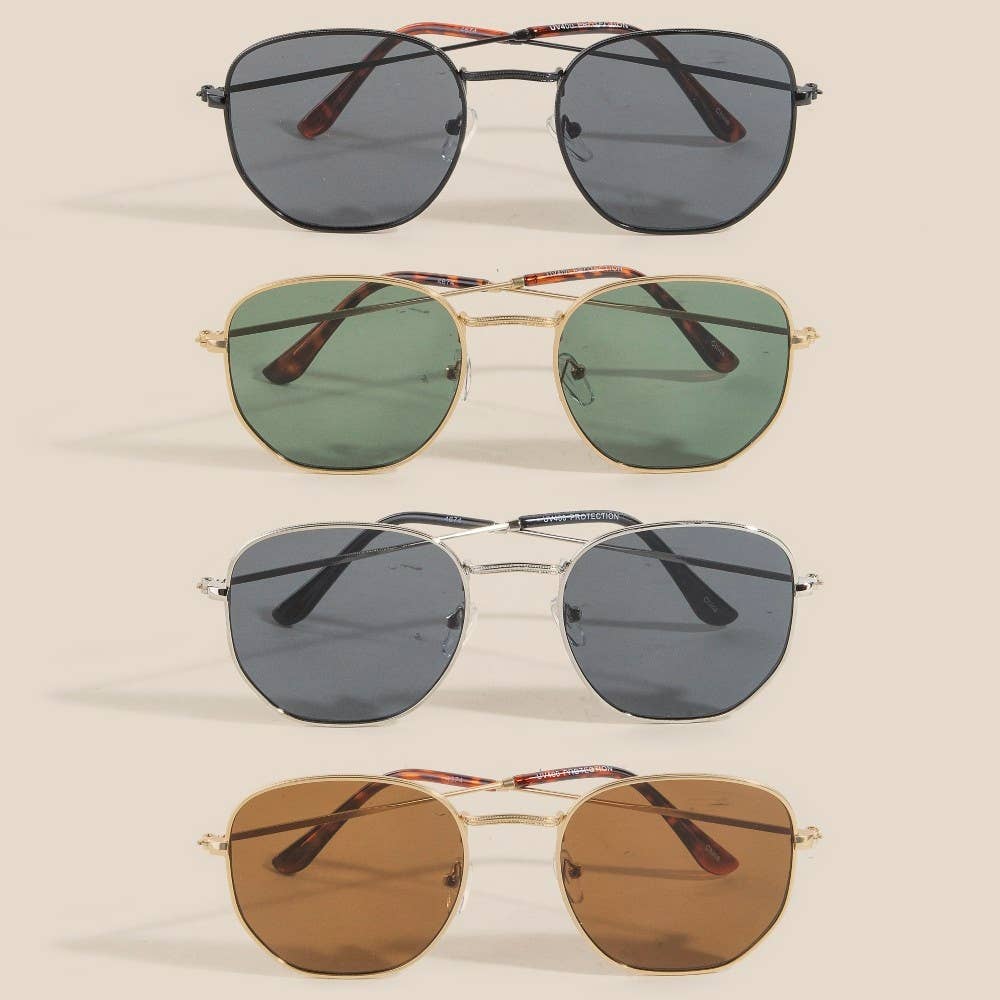 Twelve Piece Thin Metallic Frame Fashion Sunglasses: ASSORTED