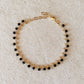 18k Gold Filled Black Beaded Bracelet