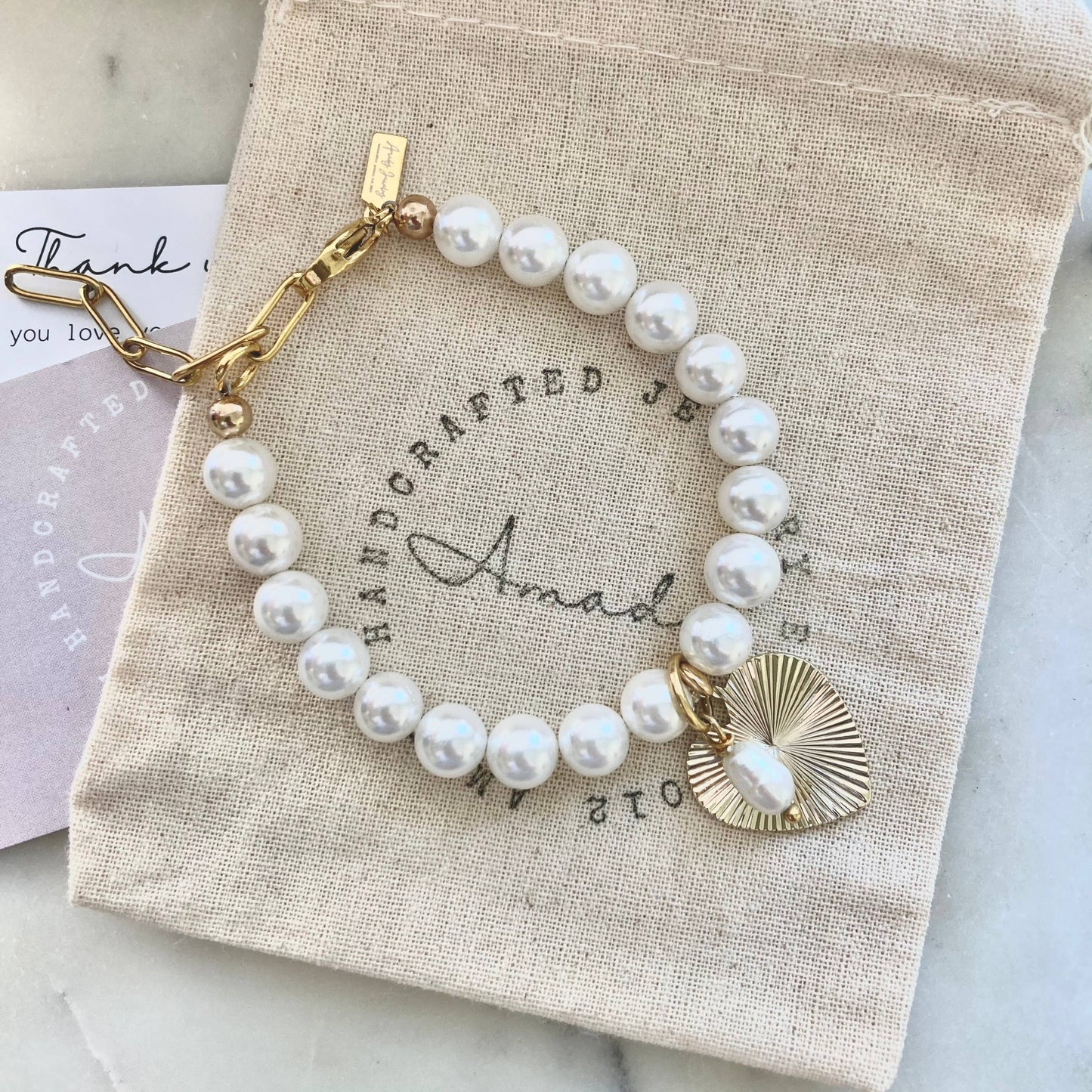 Freshwater pearl gold bracelet mother of pearls bracelet