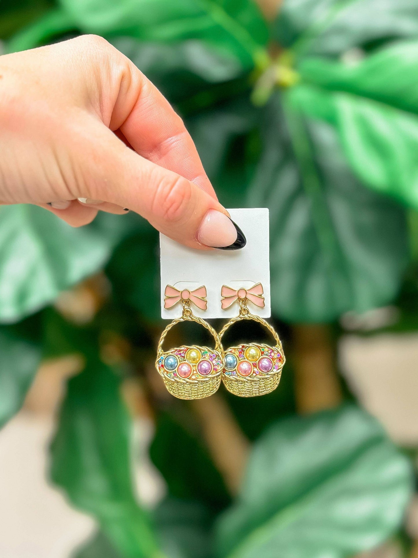 Easter Basket Dangle Earrings
