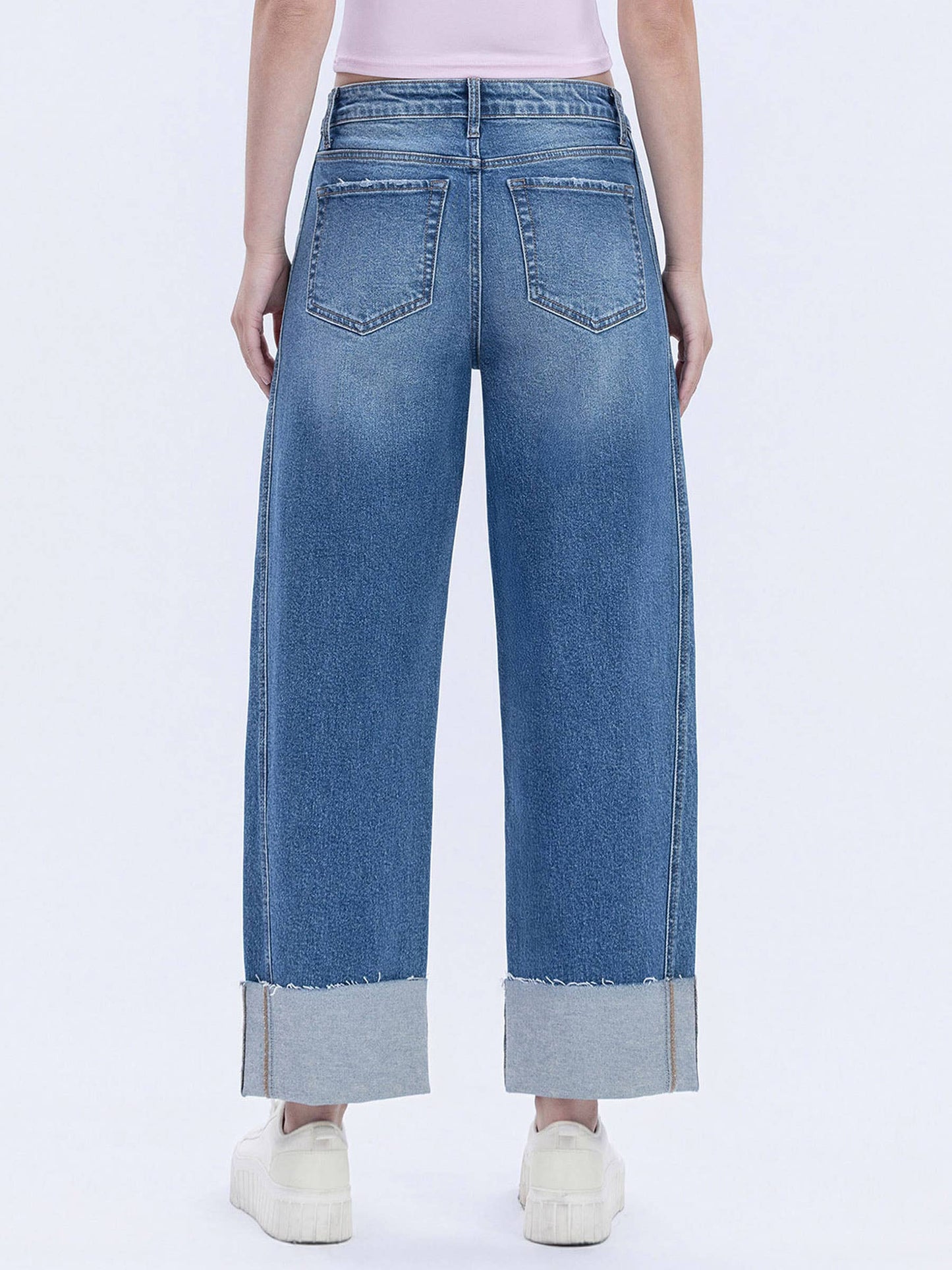High Rise Barrel Leg Jeans