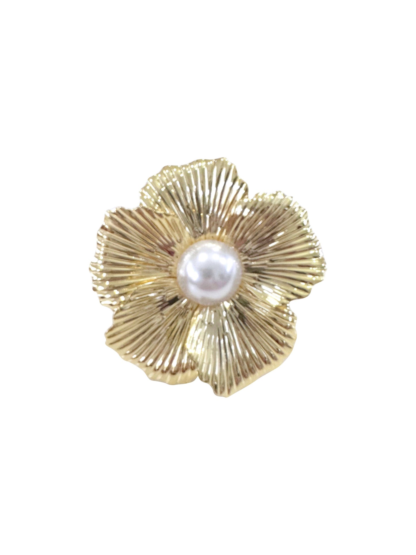 Large Flower Ring: Gold