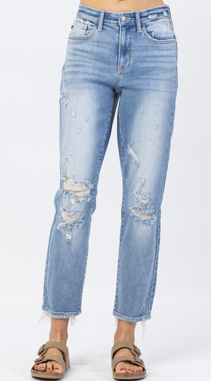 Judy Blue 90's Slim Straight Leg Plus Size