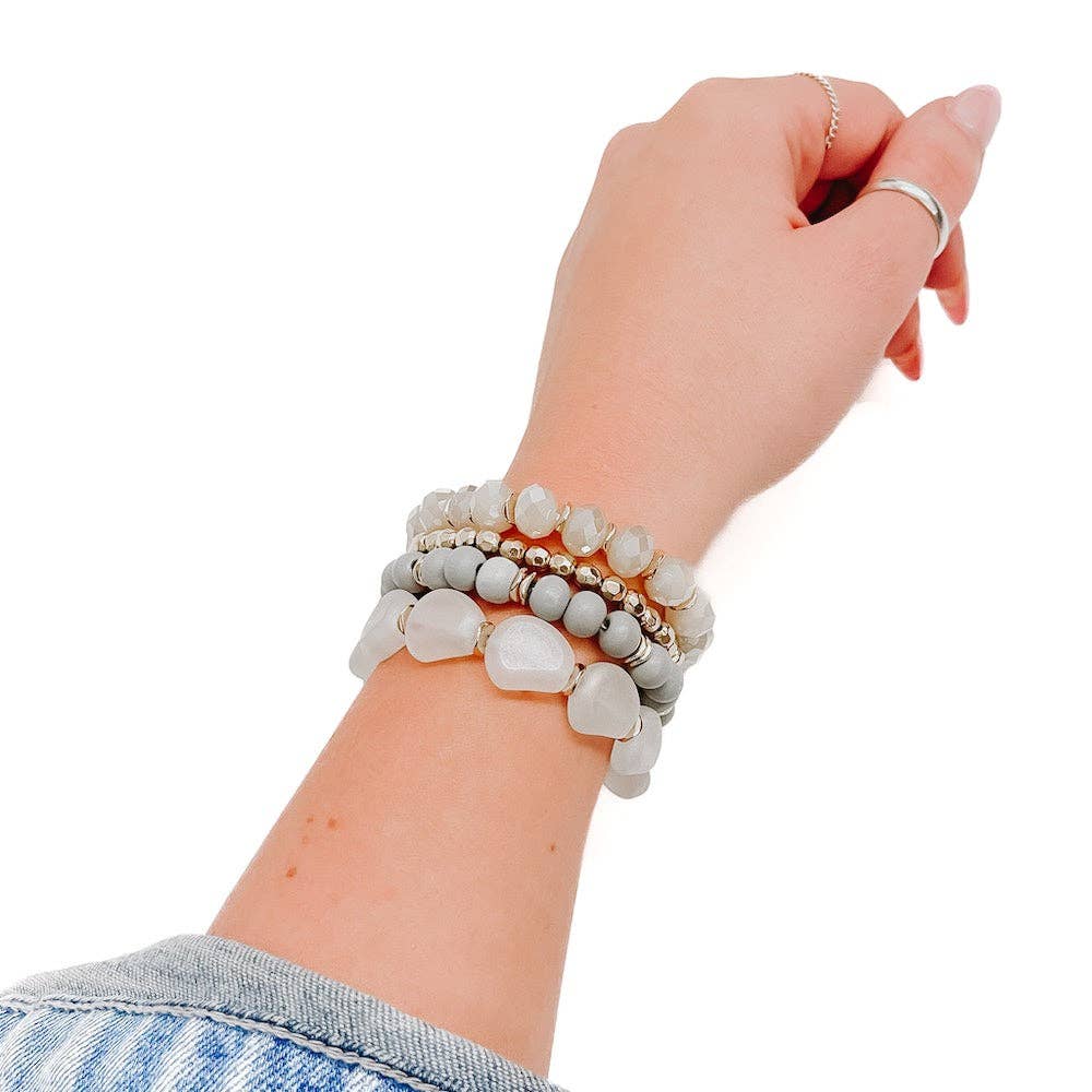 Stone Sunrise Combo Beaded Bracelet Set