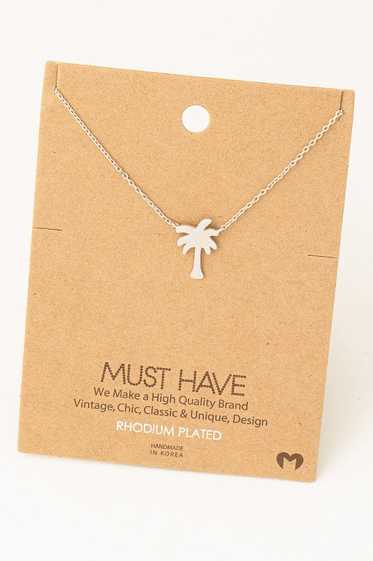 Palm Tree Pendant Necklace