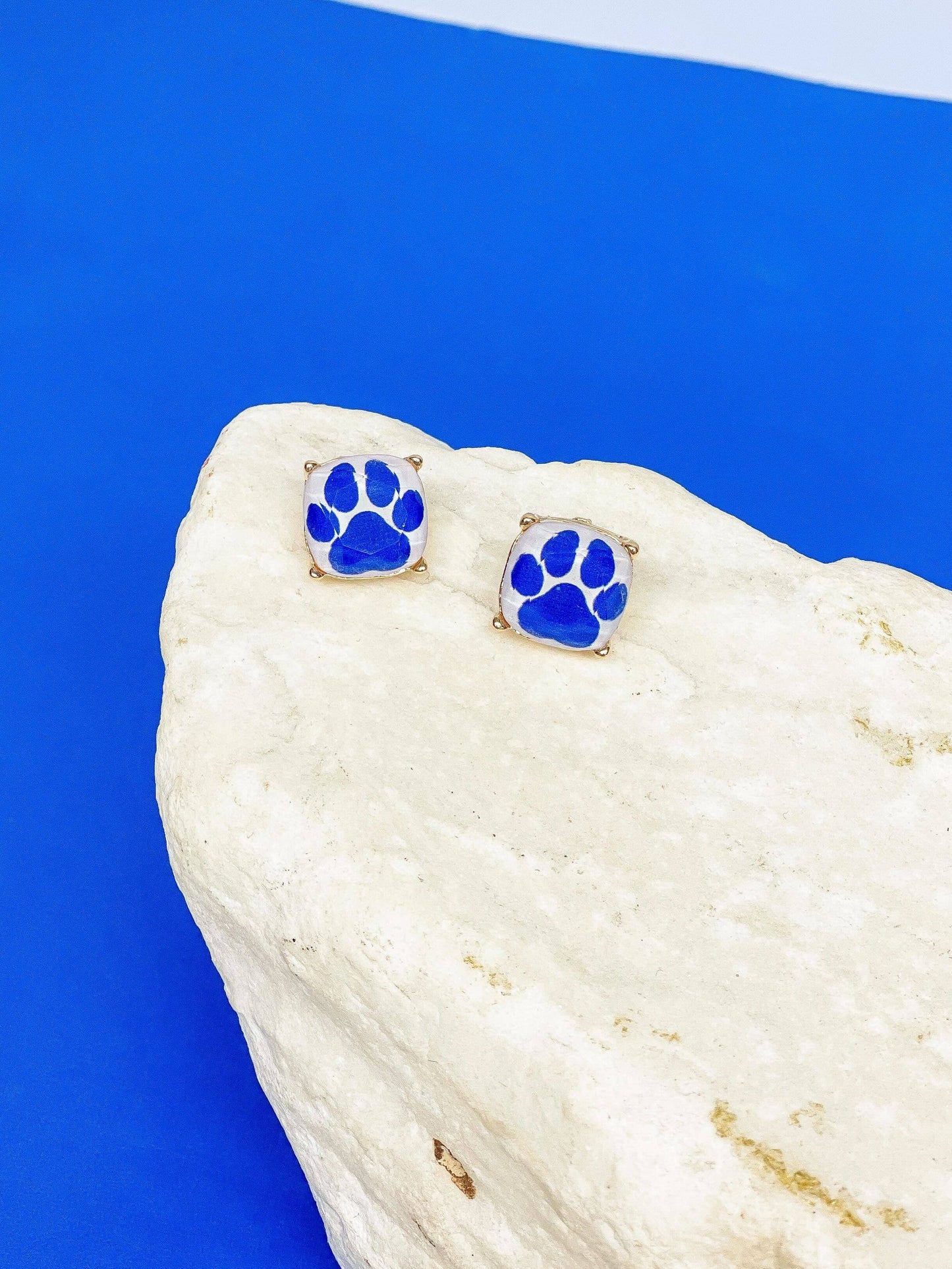 Game Day Paw Print Printed Stud Earrings