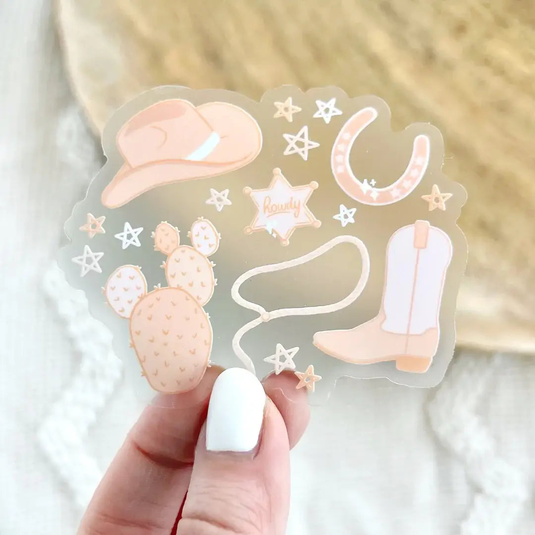 Clear Out West Sticker, 3x2.75 in.