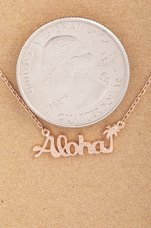 Aloha Palm Tree Pendant Necklace